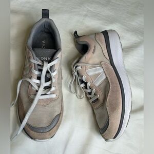 Vionic Ayse Leather Textile Women's Pale Blush Lace Up Sneakers pink/Gray Sz 8